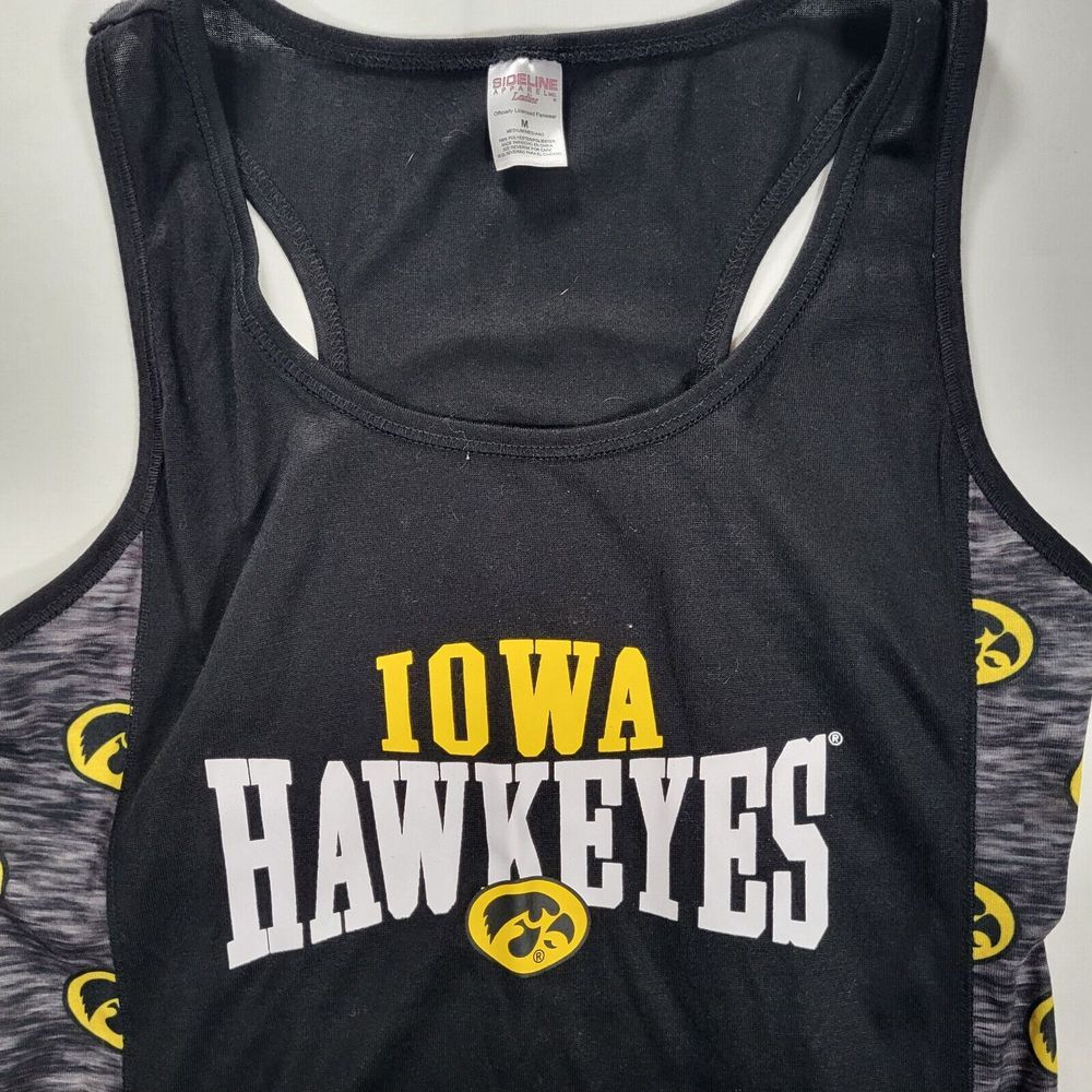 Iowa Hawkeyes Women's Medium Sideline‎ Apparel Black Gray Tank Top Shirt